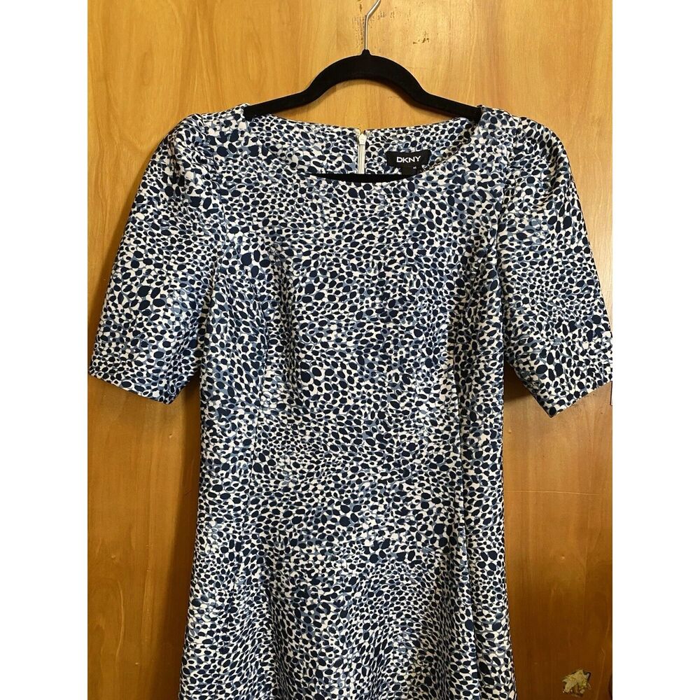 Donna Karan Women's Multicolor Abstract Puff  Short Sleeve Dress  8 - Picture 3 of 14